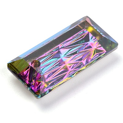 Embossed Glass Rhinestone Pendants GLAA-J101-07B-001VO-1