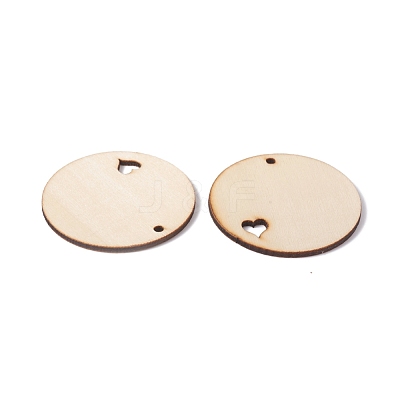 Unfinished Natural Poplar Wood Pendants WOOD-E010-07-1