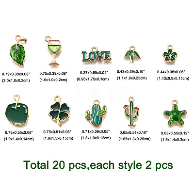 20Pcs 10 Styles Alloy Enamel Charms ENAM-FP0002-41-1
