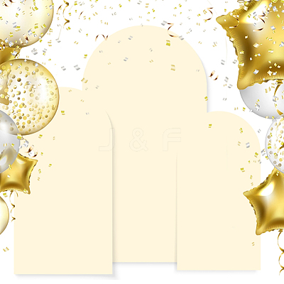 3Pcs 3 Styles Polyester Wedding Arch Cover Cloth FEPA-CN0001-01B-1