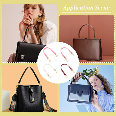 4Pcs 4 Colors PU Leather Bag Straps PURS-WR0001-19-1