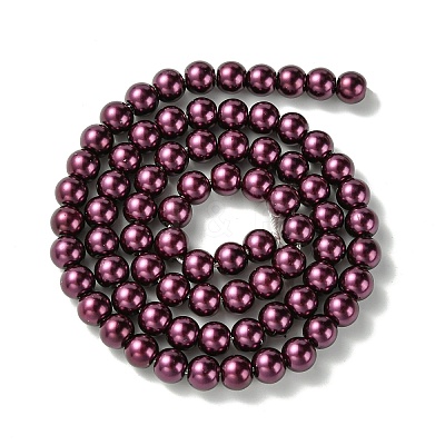 Eco-Friendly Dyed Glass Pearl Beads Strands HY-A008-6mm-RB097-1
