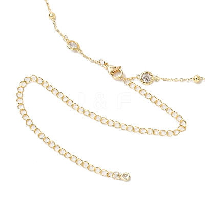 Brass Clear Cubic Zirconia Satellite Chain Waist Chains NJEW-C00038-1