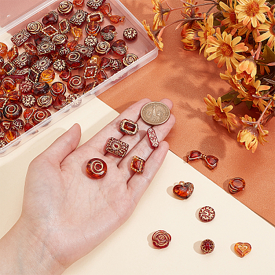 96PCS 12Style Transparent Acrylic Beads MACR-PH0001-66-1