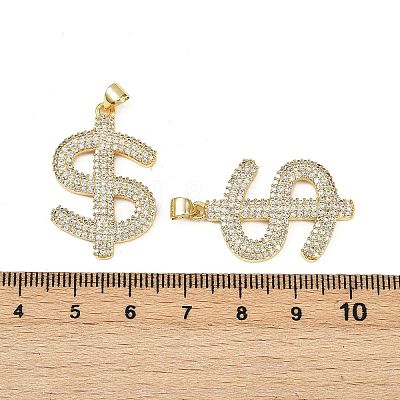 Brass Micro Pave Cubic Zirconia Pendants KK-S526-22G-1