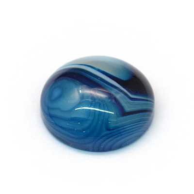 Dyed Natural Striped Agate/Banded Agate Cabochons X-G-R348-16mm-01-1