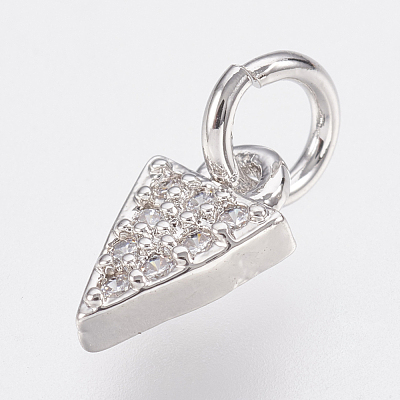 Brass Micro Pave Cubic Zirconia Charms ZIRC-F083-025P-RS-1