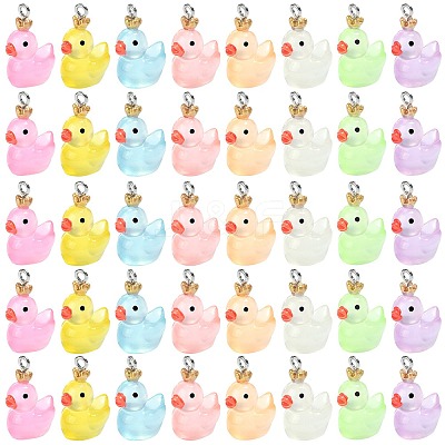 40Pcs 8 Colors Transparent Resin Pendants RESI-SZ0003-27-1