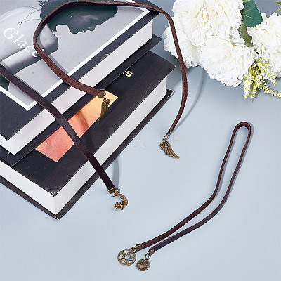 Cowhide Leather Bookmarks AJEW-DR00005-1