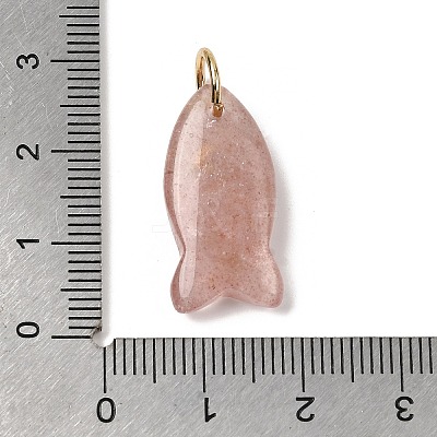 Natural Strawberry Quartz Pendants G-A297-01G-08-1