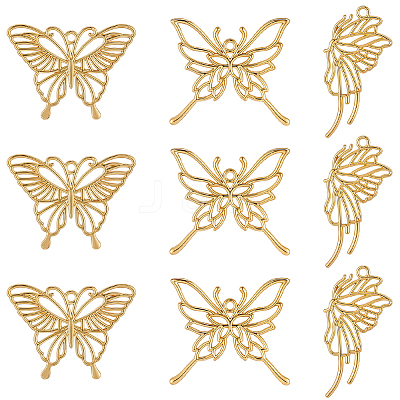 20Pcs 3 Styles Zinc Alloy Open Back Bezel Pendants FIND-SP0005-70-1