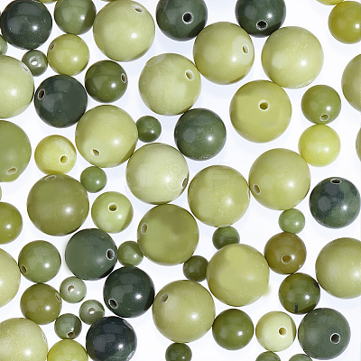 120Pcs 4 Styles Natural Chinese Jade/Southern Jade Beads G-PA0002-14-1