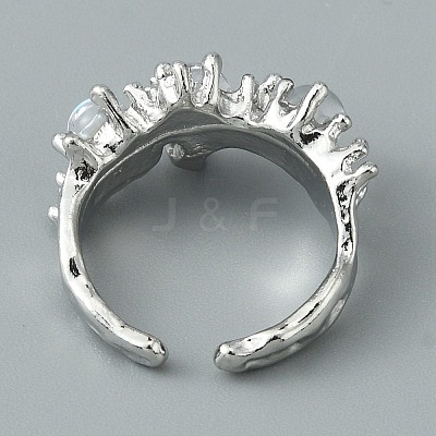 Resin Half Round Open Cuff Ring RJEW-TAC0007-02A-P-1