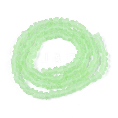 Frosted Transparent Glass Beads Strands GLAA-N016-4mm-07-1