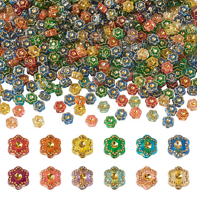 500Pcs Plastic Flower Beads KY-TADJ0001-07A-1