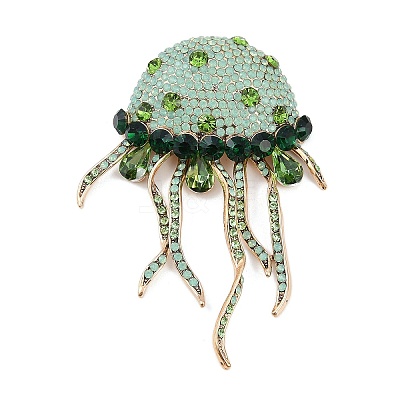 Jellyfish Alloy Rhinestones Tassel Brooches JEWB-S022-11B-1