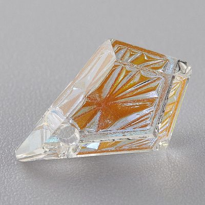Embossed Glass Rhinestone Pendants GLAA-J101-01A-001SI-1