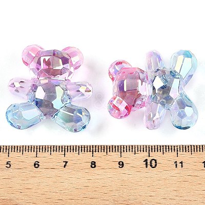 Gradient Color Transparrent Acrylic European Beads OACR-P024-01-01-1