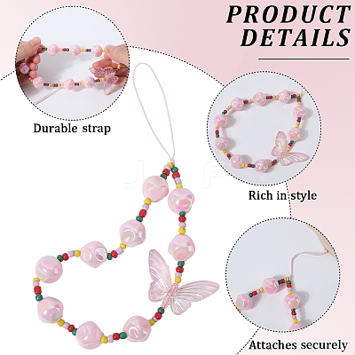 Acrylic Beaded Mobile Phone Lanyard Wrist Strap AJEW-WH20006-62-1