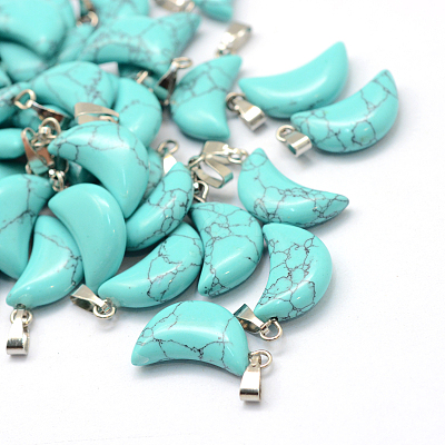 Moon Natural & Synthetic Mixed Stone Pendants X-G-Q369-M-1