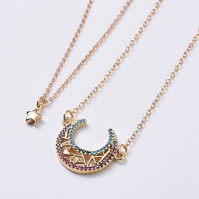 Brass Pendant Necklace Sets NJEW-JN02485-1