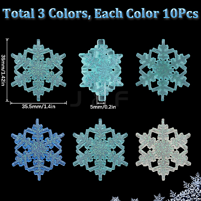 30Pcs 3 Colors Transparent Resin Decoden Cabochons RESI-SC0003-41-1