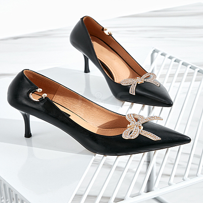 2Pcs Bowknot Alloy Crystal Rhinestone Wedding Shoe Decorations FIND-LP0003-71-1