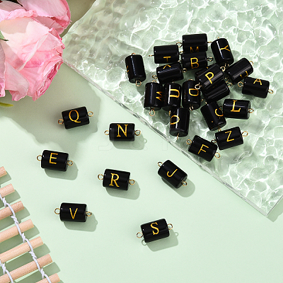 26Pcs Glass Connector Charms PALLOY-YW00117-1