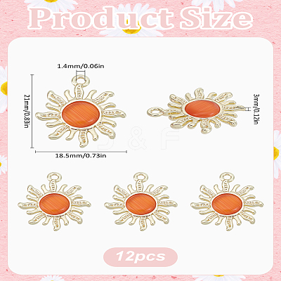 12Pcs Golden Alloy Pendants FIND-LP0002-23-1