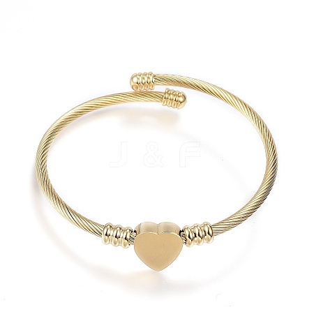 316 Surgical Stainless Steel Torque Bangles X-BJEW-D437-A37-G-1
