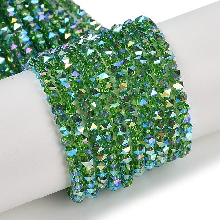 Electroplate Glass Beads Strands GLAA-Q105-02I-1