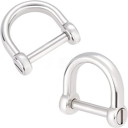 CHGCRAFT 2Pcs 304 Stainless Steel D-Ring Anchor Shackle Clasps STAS-CA0001-56A-1