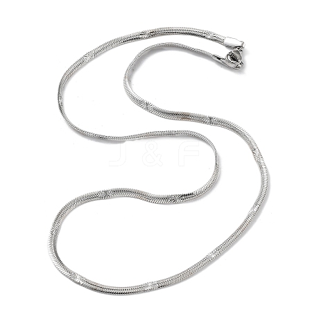 Non-Tarnish 304 Stainless Steel Flat Snake Chain Necklaces for Women LS-NJEW-D058-05P-1