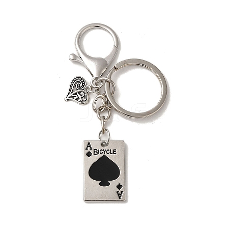 Alloy Playing Card Keychains KEYC-A013-01B-01-1