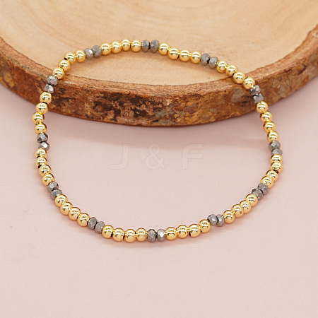 Bohemian Style Brass Beads Stretch Bracelets WT3202-1