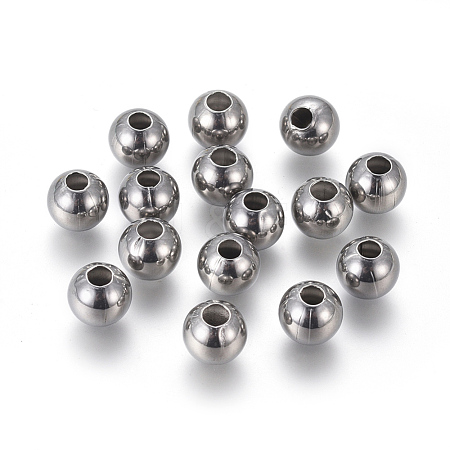 Tarnish Resistant 304 Stainless Steel Beads STAS-I021-8mm-1