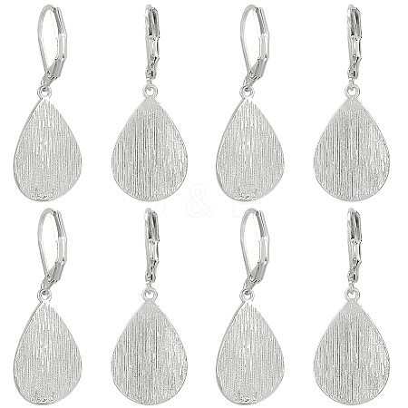 4 Pairs Teardrop Brass Leverback Earrings EJEW-HS0001-21P-1