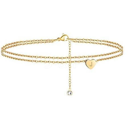 Heart Brass with Crystal Rhinestone Anklets FS-WGC43DA-01-1