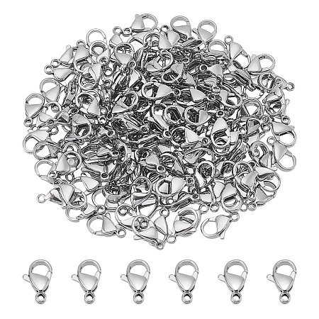 304 Stainless Steel Lobster Claw Clasps STAS-PH0007-02B-1