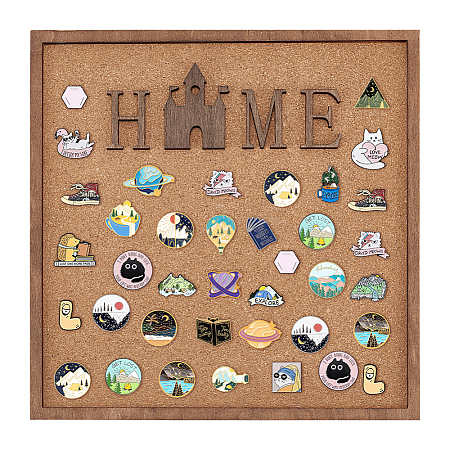 Square Wall Mounted Brooch Jewelry Display Cork Tray AJEW-WH0567-14A-1
