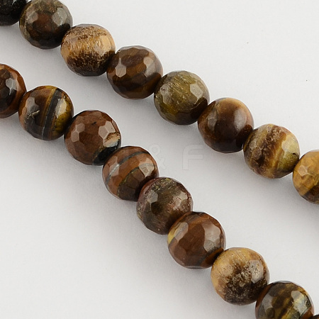 Natural Tiger Eye Round Bead Strands G-R203-4mm-1