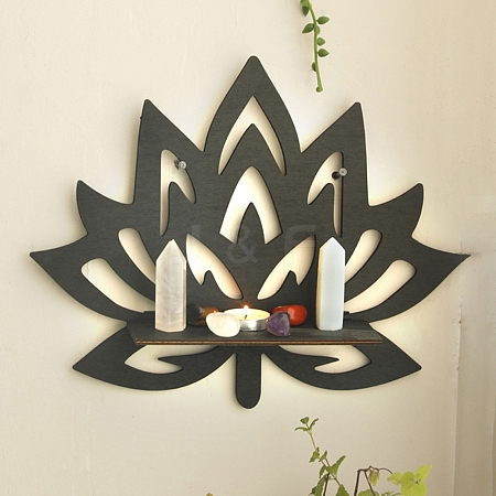 Wooden Lotus Shelf for Crystals PW-WG7DEA7-01-1