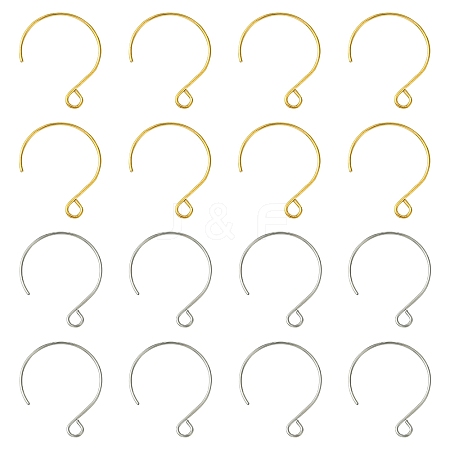 24Pcs 2 Colors Ion Plating(IP) 304 Stainless Steel Earring Hooks STAS-FS0001-65-1