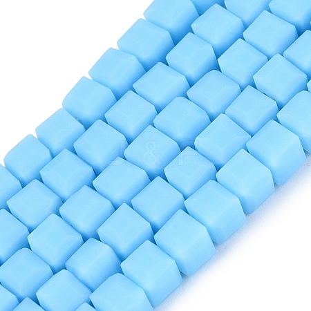 Opaque Frosted Glass Beads Strands GLAA-N072-01A-B08-1