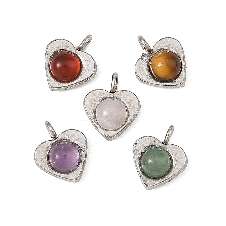 Natural Mixed Stone Pendants PALLOY-JF06058-02-1