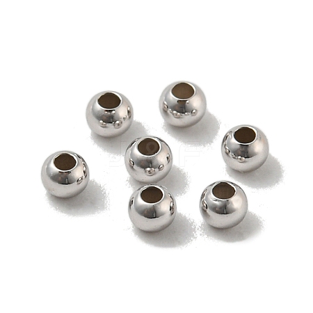 Rhodium Plated 925 Sterling Silver Beads STER-E066-05P-1