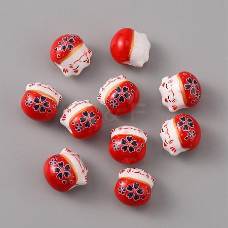Handmade Porcelain Beads PORC-WH0016-02A-1