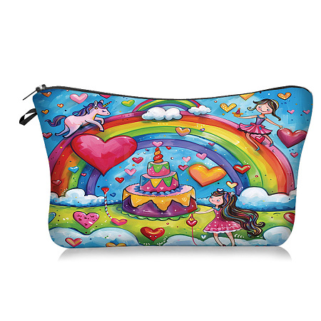 Rainbow Pattern Polyester Makeup Storage Bag PW-WG0B9D8-02-1