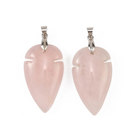 Natural Rose Quartz Pendants G-H359-04P-04-1