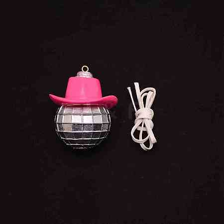 Resin Ball & Hat Pendant Decoration HJEW-WH0051-02-1